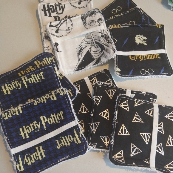 Copy - Homemade reusable makeup remover/ face scrubber. Harry Potter designs. 1… - Picture 1 of 9